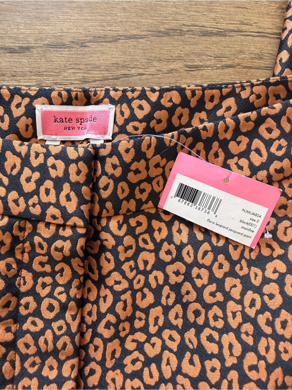 NWT Kate Spade Flora Leopard Jacquard Pants - Picture 3 of 4